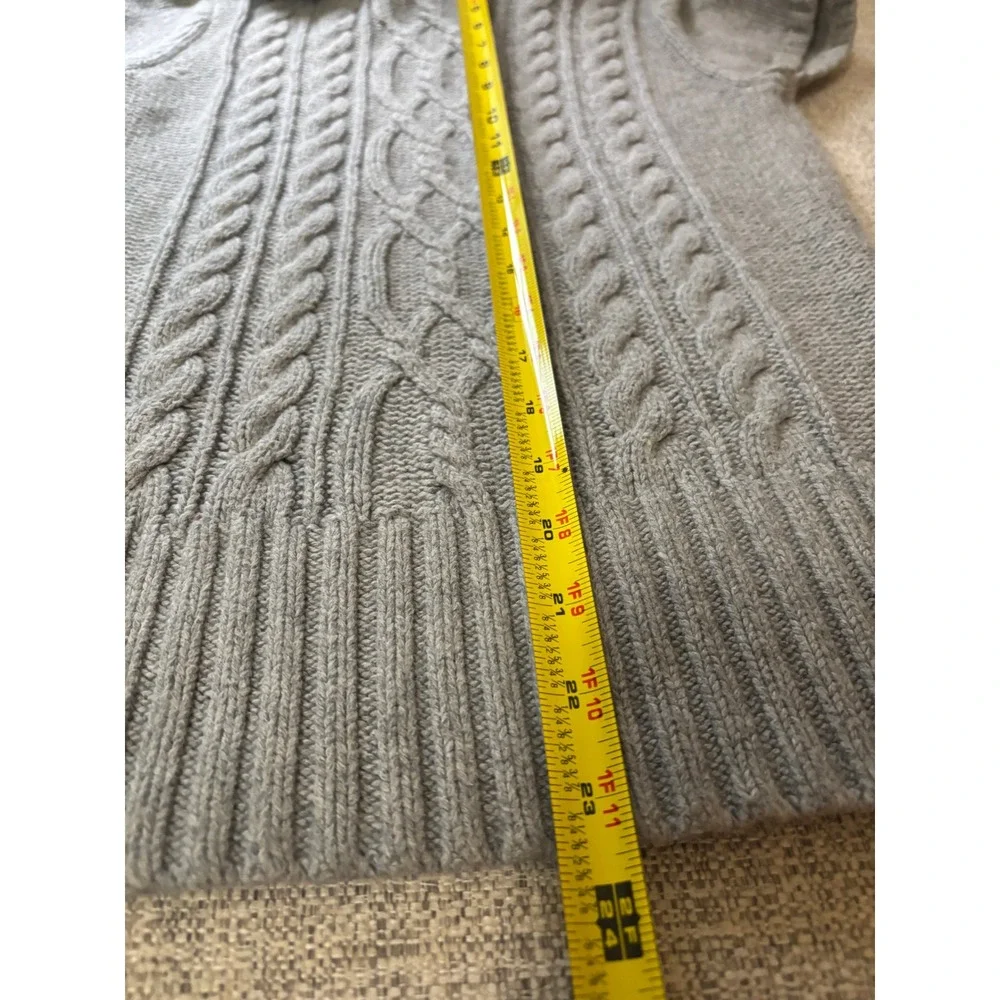 Willi Smith Cable Knit Turtleneck Sweater‎ Medium Angora Rabbit Hair Blend Gray